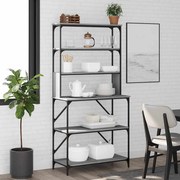 vidaXL Estante 6 prateleiras 90x40x180 cm deriv. madeira cinza sonoma