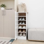vidaXL Armário para sapatos 32x35x92cm derivados de madeira branco