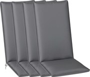 Outsunny Conjunto 4 Almofadas para Cadeira de Exterior com Fixadores e Tira Ajustável Upf50+ 124x50x5 cm Cinza | Aosom Portugal