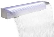 vidaXL Fonte para piscina retangular com LEDs 60 cm aço inoxidável