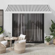 vidaXL Toldo retrátil 3,5x2,5 m tecido e alumínio antracite e branco