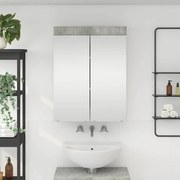 vidaXL Armário de Espelho para Banheiro com prateleira TULUM Cinzento