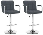 vidaXL Bancos de bar 2 pcs couro artificial cinzento
