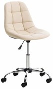 Cadeira de escritório Emil imitação de pele creme