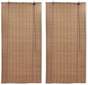 vidaXL Estores de rolo 2 pcs 150 x 220 cm bambu castanho