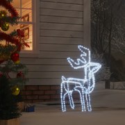 vidaXL Figura de rena de Natal 76x42x87 cm branco frio