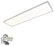 Candeeiro de teto alongado elegante cromado incl. LED IP44 - Plano Moderno