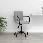 vidaXL Cadeira de escritório giratória veludo cinzento-claro