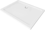 Mexen Flat base de duche retangular slim 100 x 80 cm, branco, sifão cromado - 40108010