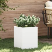 vidaXL Vaso de Jardim Branco 32 x 32 x 40 cm Aço laminado a frio