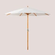 Guarda-sol Ø290 Cm Em Tecido E Madeira Cretas Gardénia Branco - Sklum