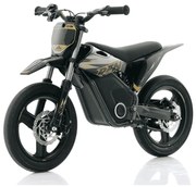 Mini moto elétrica para crianças velocidade até 30Km/h C/Limitador RFN SX-E350 WARRIOR 350W Supermotard 14/14” Preto e Dourado
