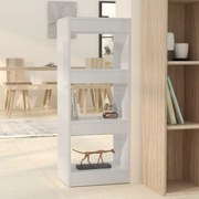 vidaXL Estante/divisória derivados de madeira branco brilhante