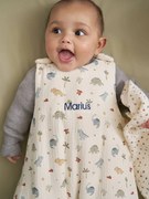 Saco de bebé personalizável, em gaze de algodão, MINISAURUS multicolor