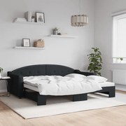 vidaXL Sofá-cama com gavetão 90x200 cm tecido preto