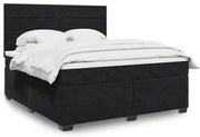 vidaXL Cama com molas/colchão 180x200 cm veludo preto