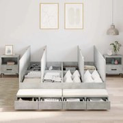 vidaXL Cama de armazenamento Cinza Concreto 140x200 cm