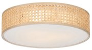 Candeeiro de teto oriental rattan 40 cm 3 luzes - Tromma Oriental