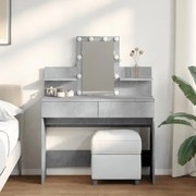 Toucador com LEDs 100x40x130 cm cinzento cimento