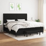 vidaXL Cama com molas/colchão 200x200 cm tecido preto