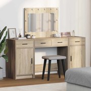 Conjunto de Maquilhagem de 3 Peças com LED em Madeira de Carvalho Sonoma
