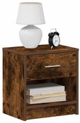 vidaXL Mesa de cabeceira com gaveta 39x28x41 cm carvalho fumado