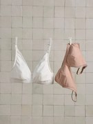 Lote de 2 soutiens modelo triângulo, em algodão, especial amamentação bege-rosado