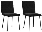 vidaXL Cadeiras de jantar 2 pcs veludo preto