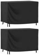 Capas móveis de jardim 2pcs 140x70x90 cm impermeável 420D preto