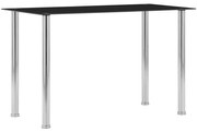 vidaXL Mesa de jantar 120x60x75 cm vidro temperado preto