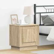 vidaXL Mesa de cabeceira com luzes LED Carvalho Sonoma 44x34,5x45 cm