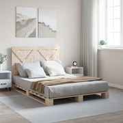 vidaXL Estrutura de cama com cabeceira 160x200 cm pinho maciço