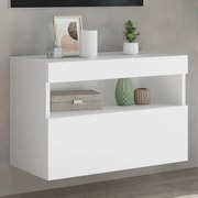 vidaXL Móvel de parede para TV com luzes LED 60x30x40 cm branco
