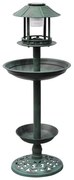vidaXL Banheira/comedouro de pássaros com luz solar