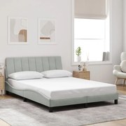 Estrutura de cama sem colchão 140x200 cm veludo cinzento-claro