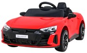 Carro elétrico para Crianças 12V 4x4 Audi RS E-Tron GT Rodas de EVA, Assento de couro Vermelho