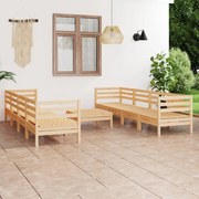 9 pcs conjunto lounge de jardim pinho maciço