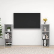vidaXL Móveis de TV 2 pcs 107x35x37 cm contraplacado cinzento cimento