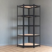 Estante em aço galvanizado para cargas pesadas até 875 kg, 180 x 70 x 40 cm Preto