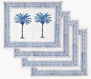Individuais de mesa em algodão pintados à mão The Palms, conjunto de 4