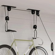 vidaXL Guinchos de bicicleta com suporte de teto 2 pcs 20 kg