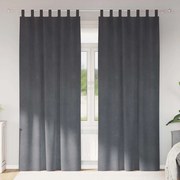 vidaXL Cortinas opacas 2 pcs Cinzento-claro 140 x 225 cm Veludo