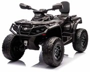 Moto 4 elétrica para crianças 12V Can Am Outlander 4×4 200W rodas Espuma EVA, assento couro Carga até 50Kg Cinzenta