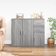 vidaXL Aparador 91x29,5x75 cm derivados de madeira cinzento sonoma