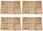 Ladrilhos de pavimento 24 pcs 50x50 cm madeira castanho