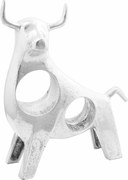 vidaXL Escultura de touro Prateado 22 x 9.5 x 34 cm Alumínio