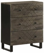 vidaXL Aparador preto 60x33x75 cm madeira de mangueira maciça