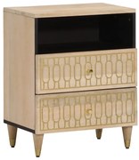 vidaXL Mesa de cabeceira 50x33x60 cm madeira de mangueira maciça