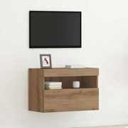 Armário de TV vidaXL com Luzes LED Carvalho Artisan 60x30x40 cm