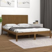 Estrutura de cama super king 180x200 cm madeira castanho-mel